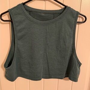 Teal Sleeveless Crop Top